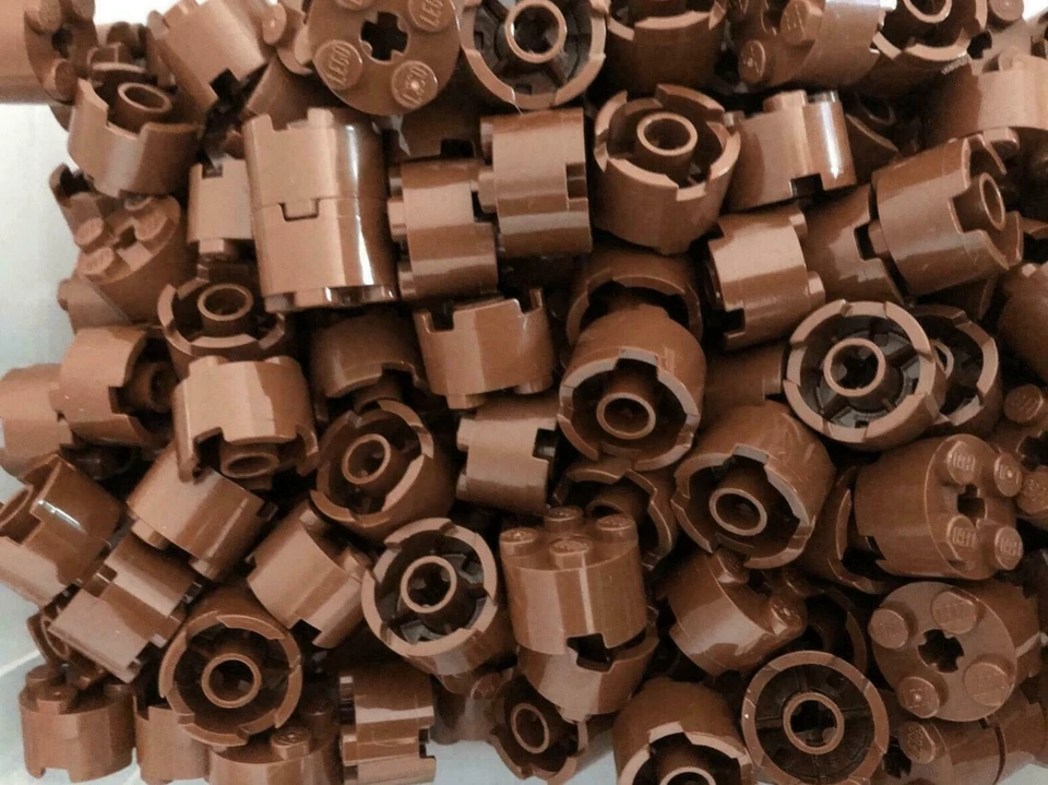 Lego (c) 50x Rundstein Basic 2x2 - 3941 - reddish braun - Wald, Baeume, Ritter