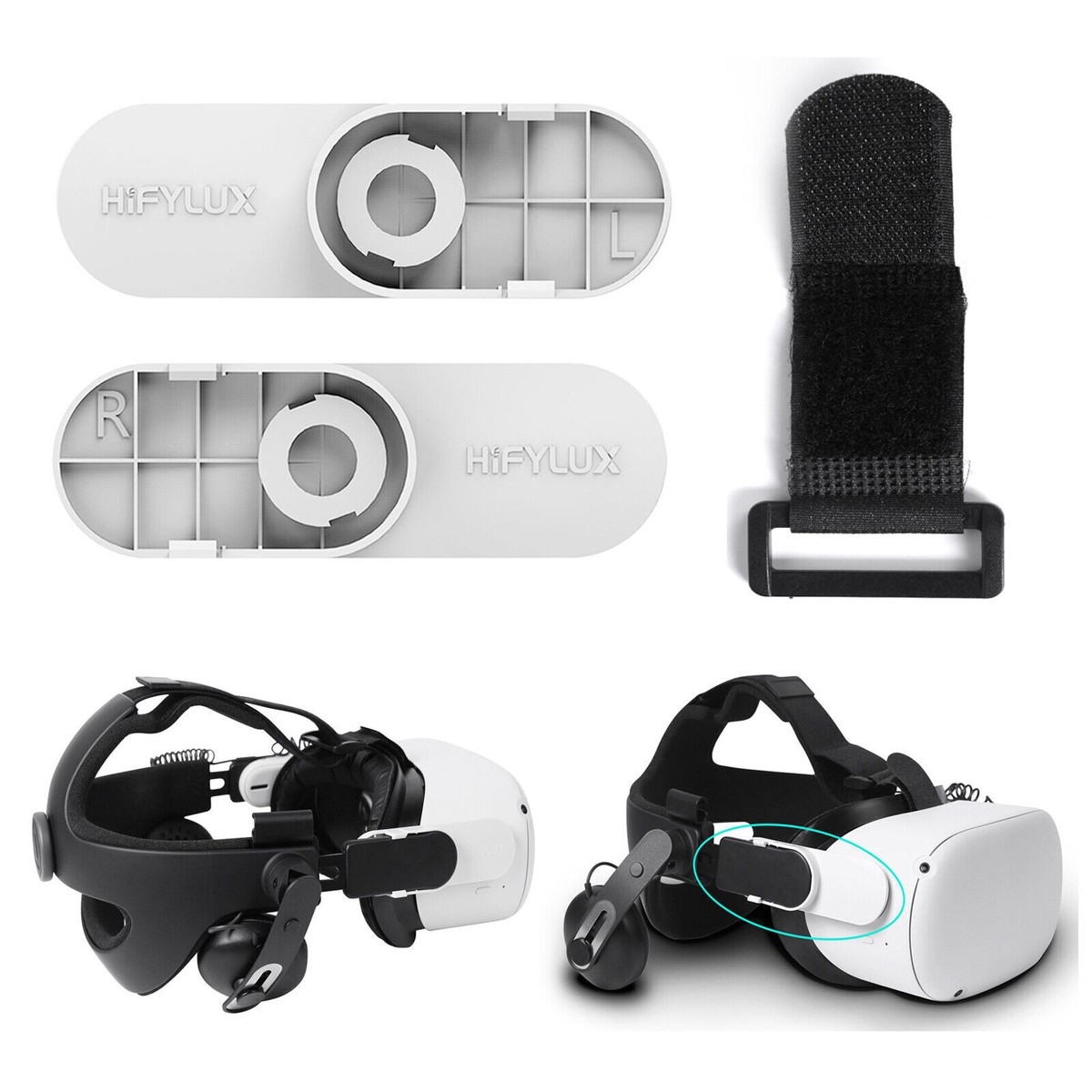 Headband Adapter Connector Replace Kit for Oculus Quest 2
