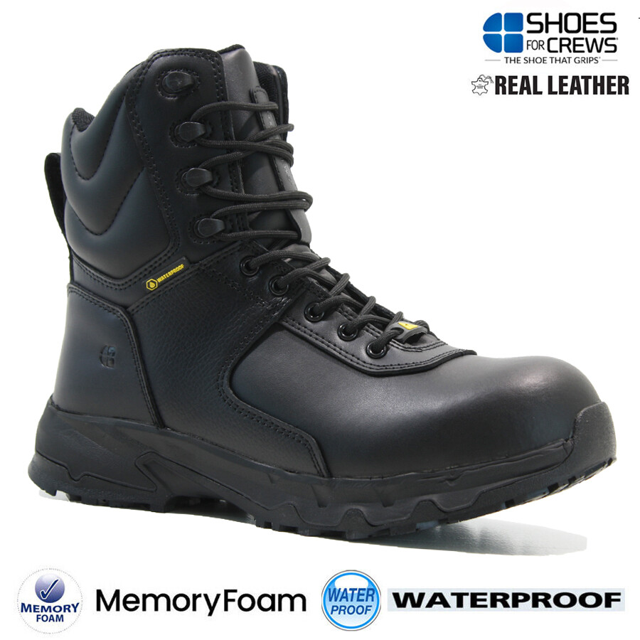 MENS LEATHER WATERPROOF ZIP UP SAFETY STEEL TOE CAP WORK ANKLE BOOTS