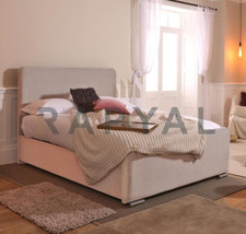 VIENNA  OTTOMAN STORAGE BED PANEL PLUSH VELVET UPHOLSTERED BED FRAME