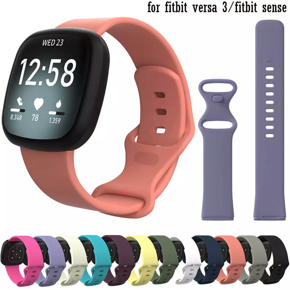 For Fitbit Versa 3 /Sense Silicone Strap Wristband Replacement Watch Band  Sports