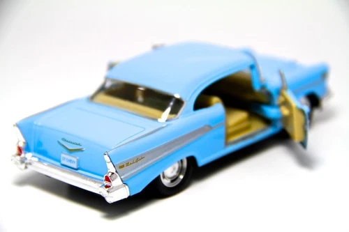 NEW 5" Kinsmart 1957 Chevrolet Bel Air Diecast Model Toy Car 1:40 Chevy Blue - Picture 4 of 5