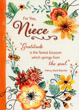 Designer Greetings Gratitude is the Fairest Blossom Thanksgiving Card for Niece
