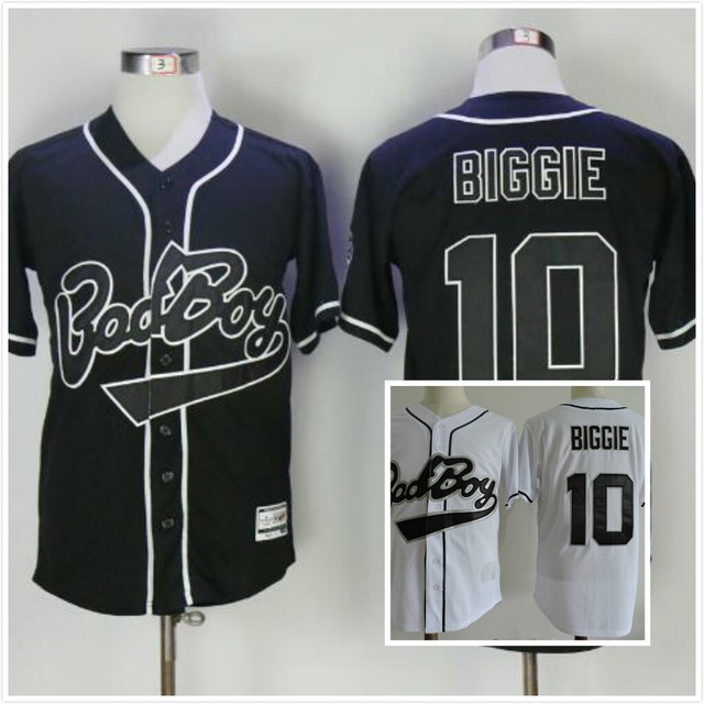 Movie Bad Boy Jerseys 10 Biggie Baseball Jersey All Stitched Black