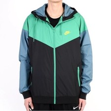 Nike Vintage Rare Windrunner Jacket Windbreaker Nylon Glanz Green Black Medium