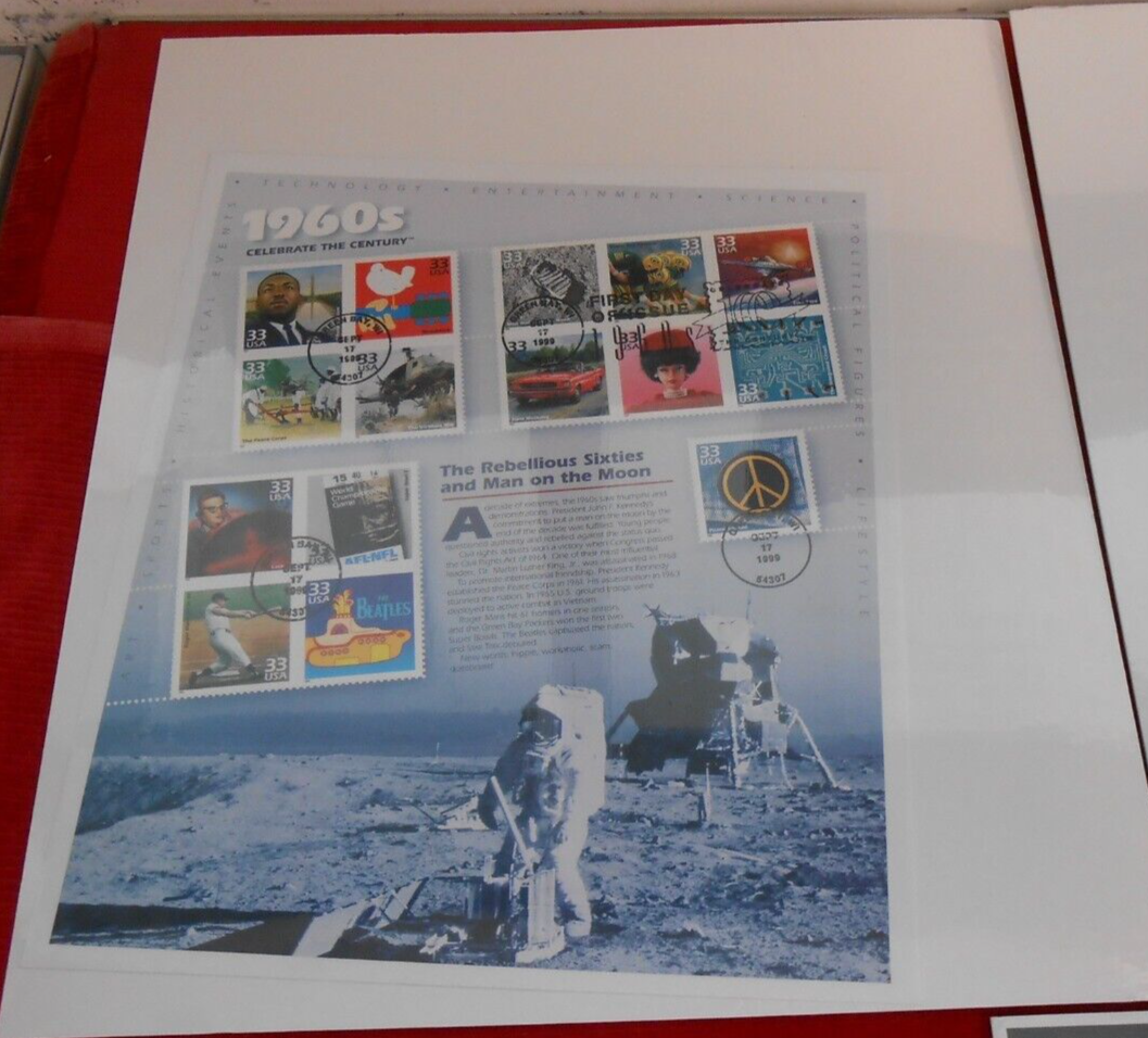 CELEBRATE THE CENTURY COLLECTION STAMPS SET OF 10 SEALED SHEETS