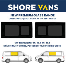 VW T5 T6 Window Glass Driver Flush Sliding & Passenger Flush Sliding