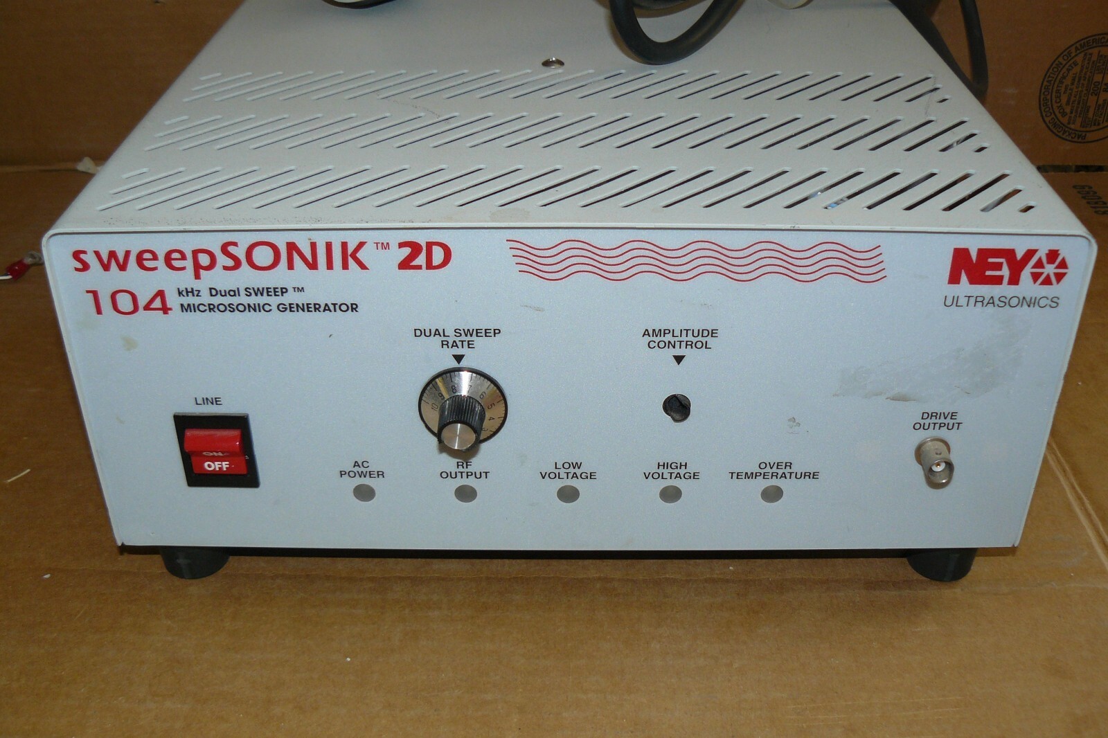 NEY ULTRASONICS SWEEPSONIK 2D MICROSONIC GENERATOR 104 KHZ 104S2DG6T