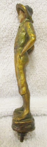 Antique Signed J Ruhl Tom Sawyer Gilt Paperweight Statue with Celluloid Face - Imagen 4 de 9