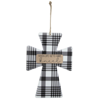 Kneel Metal Wall Cross Spiritual Home Décor. '' When Life Gets Hard, Kneel'' 