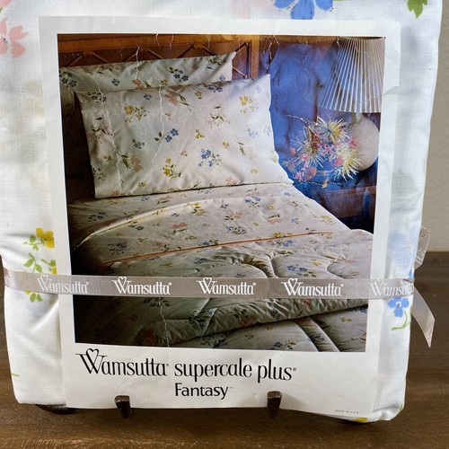 Vintage Wamsutta Supercale Plus FANTASY Foglio Doppia Fissatura Percalle 54""x75"" Floreale - Foto 2 di 7
