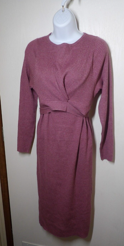 Long Sleeve Mini Maternity Wrap Sweater Dress - Isabel Maternity by Ingrid & Isa - Picture 2 of 6