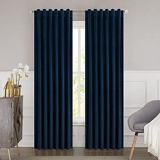 Luxury Velvet Curtains Navy Blue 84 Inches Long For Living Room Teal Thermal Ins