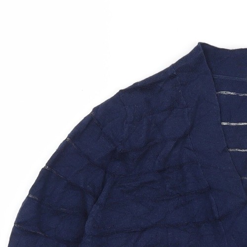 TU Womens Blue V-Neck Cotton Blend Shrug Size 10 - Picture 5 of 12
