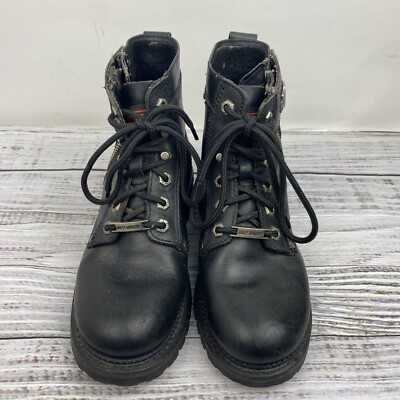 靴 Harley Davidson Women Riding Boots Shay Harley Davidson Women Black Leather Lace Up Zip Riding Boots Sz