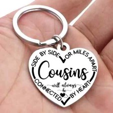 Cousins Keychain Stainless Steel Pendant Bag Backpack Purse Trendy Fashion Gifts