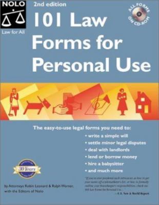 101 Law Forms for Personal Use (101 Law Forms for Personal Use, 2nd ed)