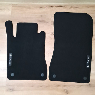 Front Two Car floor mats velour for Mercedes E-Class W211 Black Carpet Liners