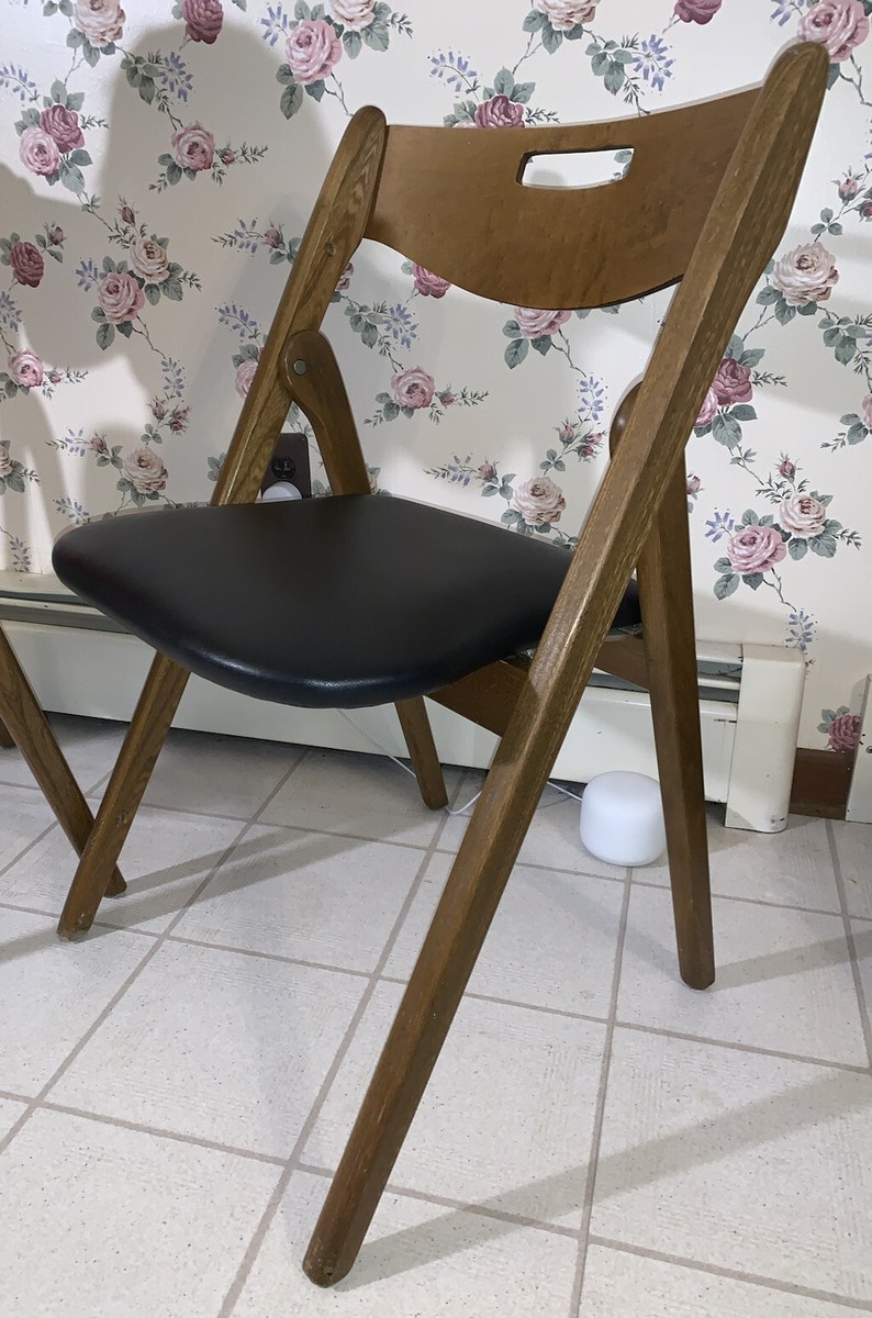 2 x MCM Coronet Wonderfold Folding Black Chair (Danish