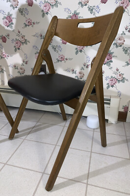 2 x MCM Coronet Wonderfold Folding Black Chair (Danish