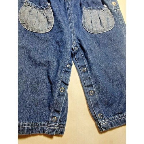 Vintage 1990s Baby Girls Class Club Old Navy Jean Overalls Outfit Set 12m 18m - Picture 3 of 7
