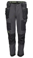 Calgary 4-Way Stretch Slim Holster Work Trousers Grey/Black W30" L33"