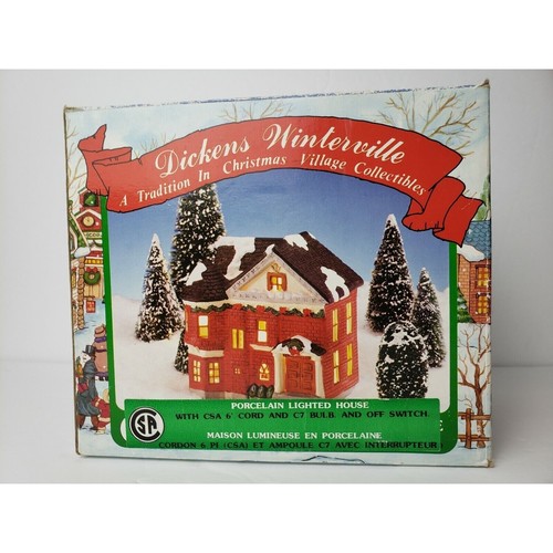 Dickens Winterville Christmas Village Lighted House Porcelain 24013 With Box