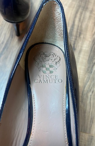 Vince Camuto Women’s Heels 8.5 Dark Blue Patent Leather Platform Pumps Shoes - Picture 11 of 12