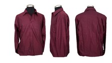 NWT 65 Pronto Uomo Men's Button Down Dress Shirt Sz.16-32/33 Burgundy-Non Iron