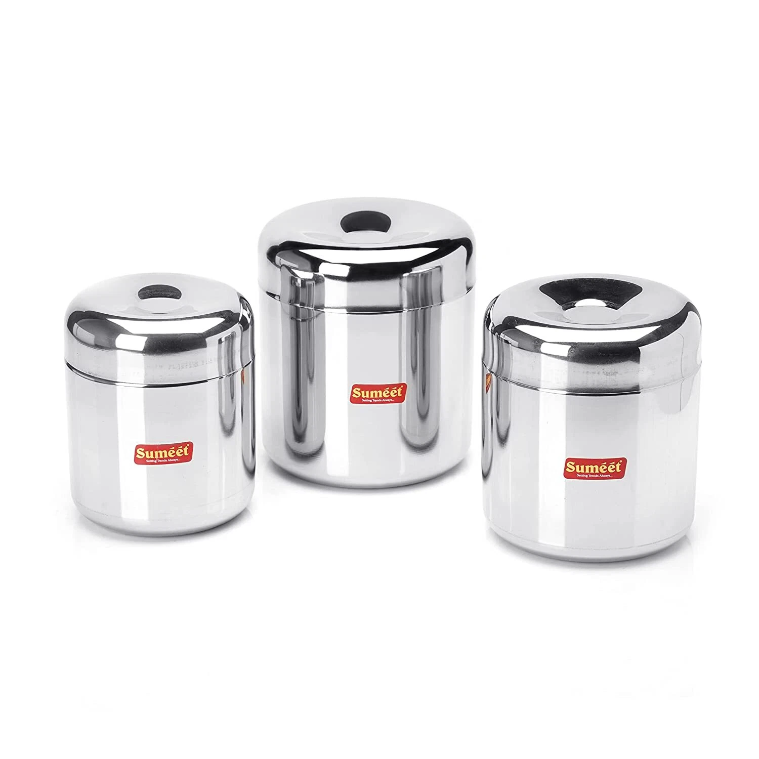 Steel Vertical Utility Canisters/Ubha Dabba/Storage Containers Set of 3pc
Opens in a new window or t