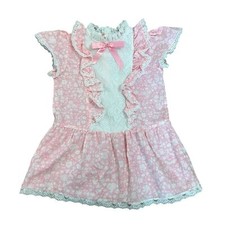 Vintage Sweet Treats Toddler Pink and White Floral Drop Waist Dress Approx. 4T