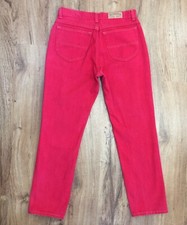 Vtg 90s Riders Womens 13 Jr M Red High Waist All Cotton Jeans USA Made Waist 33โ