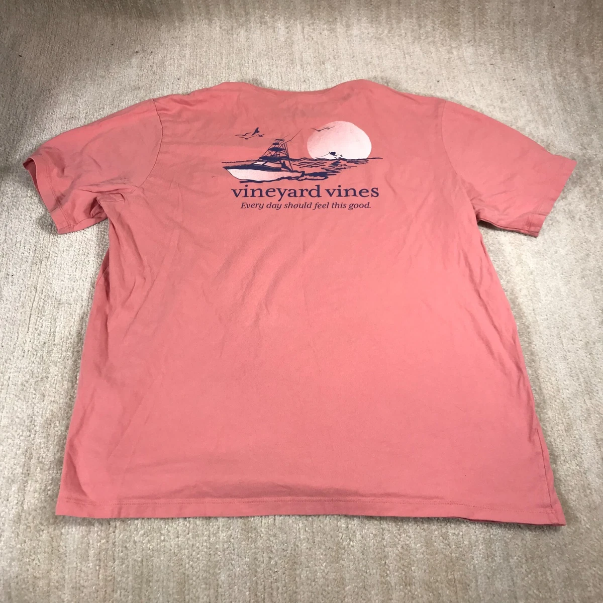 Vineyard Vines Shirt Mens Preppy Pink Pocket Every Day Should Feel Good