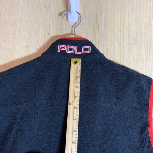 VTG Polo Ralph Lauren Vest Youth Large Black Sleeveless Boy's Full Zip Up Y2K - Picture 12 of 14