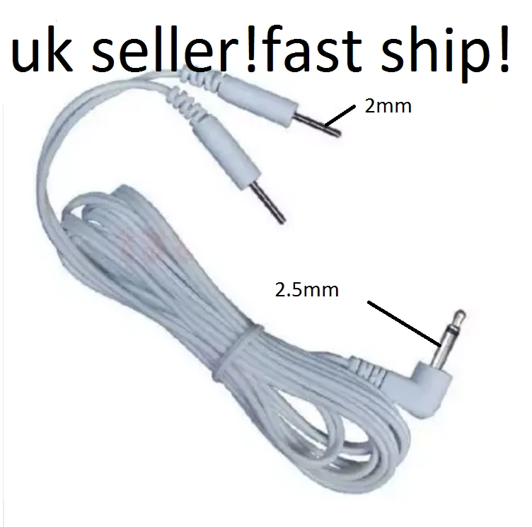 electro e-stim tens machine 2 pin Lead Wire/Cable with 2.5mm jack plug,uk seller