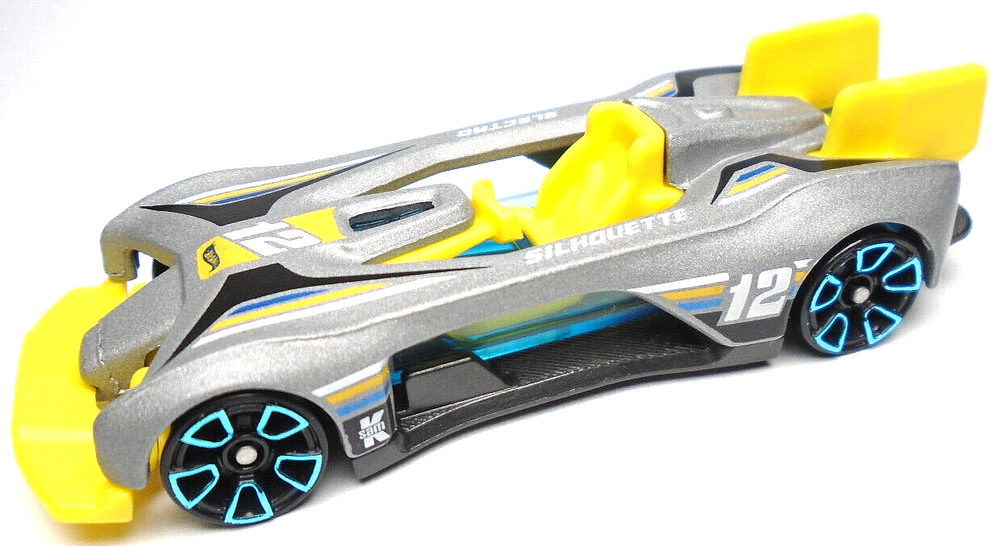2018 HOT WHEELS ELECTRIC SILHOUETTE #12 SILVER 1:64 DIECAST 3