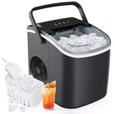 Simzlife ZX-IM-06D-WM-HM 26 lbs/24H Countertop Ice Maker Machine, 9 Ready 6 Mins