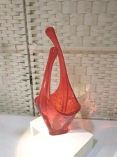 Viking Red Orange Glass Vase 15 Inches 1927 Cl