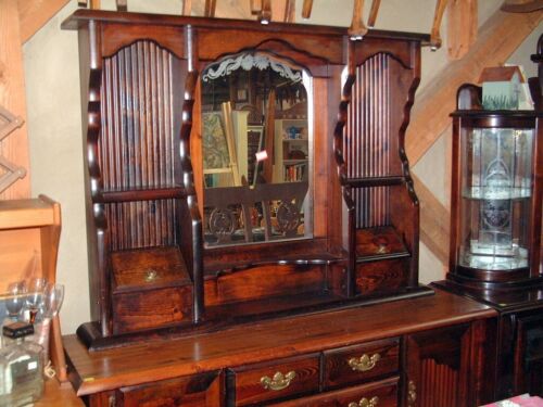Vintage 1950's Pine Wood Dresser with Mirror, Original 6 1/2 Ft. X 62 X19 - Picture 2 of 10