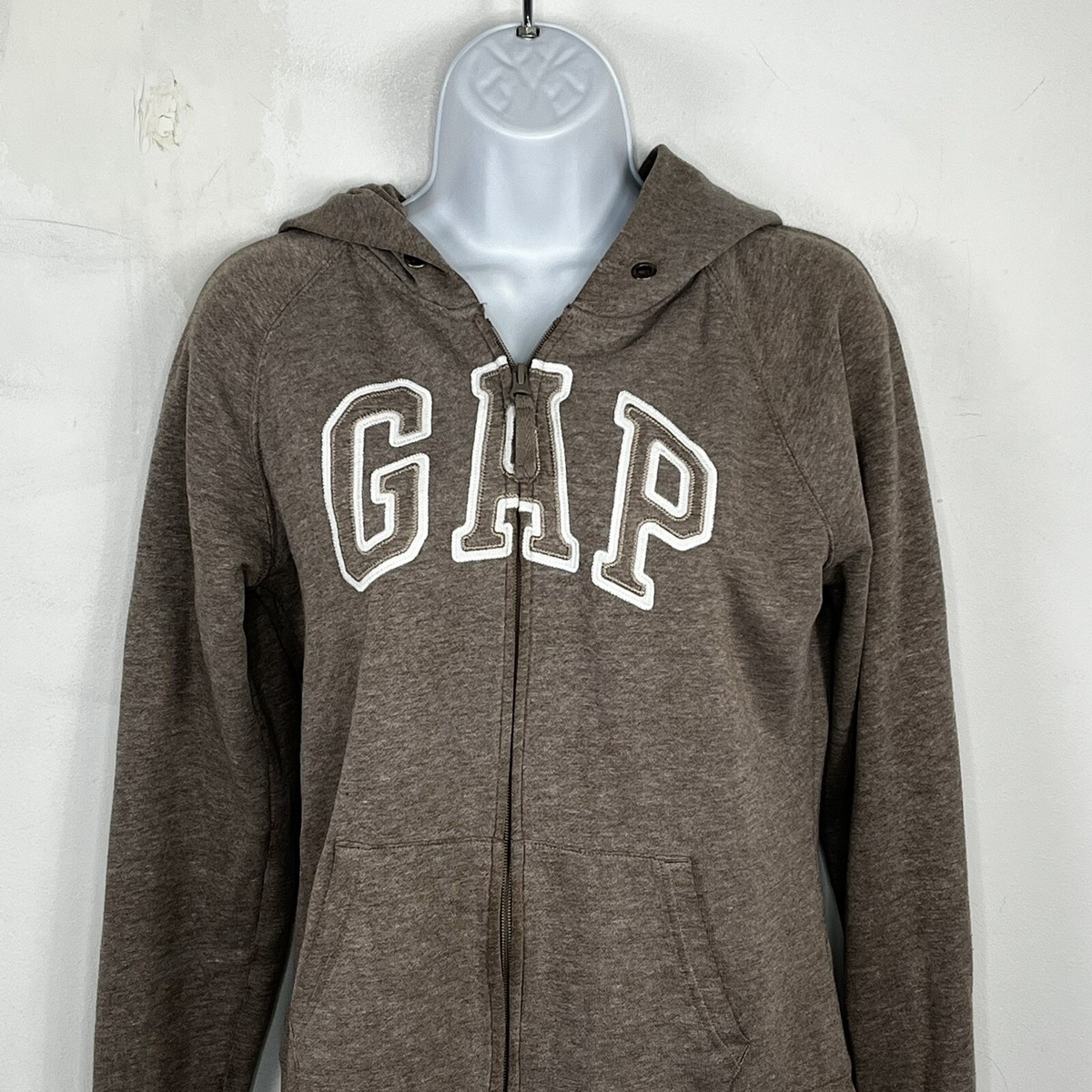 Gap Unisex Hooded Sweatshirt Sz S Brown Zip Front Active Wear