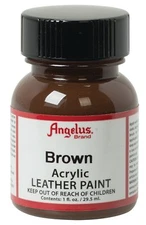 Angelus Acrylic Shoe & Leather Paint Water Resistant  Brown- 1 Fl.OZ