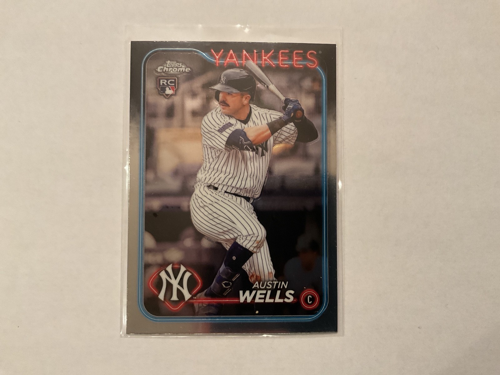 Austin Wells 2024 Topps Chrome Rookie Card # 281 Yankees