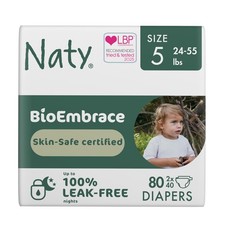 Naty BioEmbrace Baby Diapers  Sensitive Skin Safe  Leak Protection  Size 5 