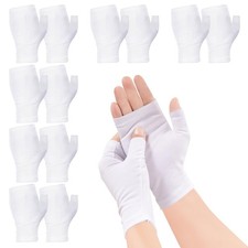 6 Pairs Cotton Gloves Eczema, Eczema for Women and White, White