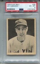 1939 Play Ball Joe Dimaggio Card PSA 6 Ex MINT Baseball #26