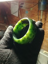 California Porterville Jade Bangle Bracelet 58.5mm - X From Rough Jade Slab
