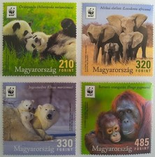 HUNGARY 2018 FAUNA Animals BEARS ORANGUTANS PANDAS ELEPHANTS WWF - MNH
