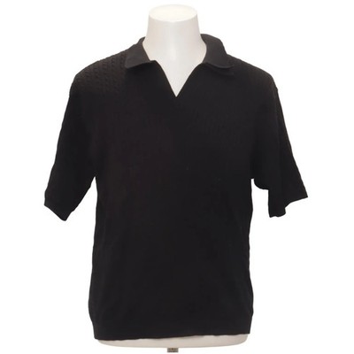 Olakala, Poloshirt, Größe: XL, Schwarz, Baumwolle, Einfarbig, Musterstrick #isu