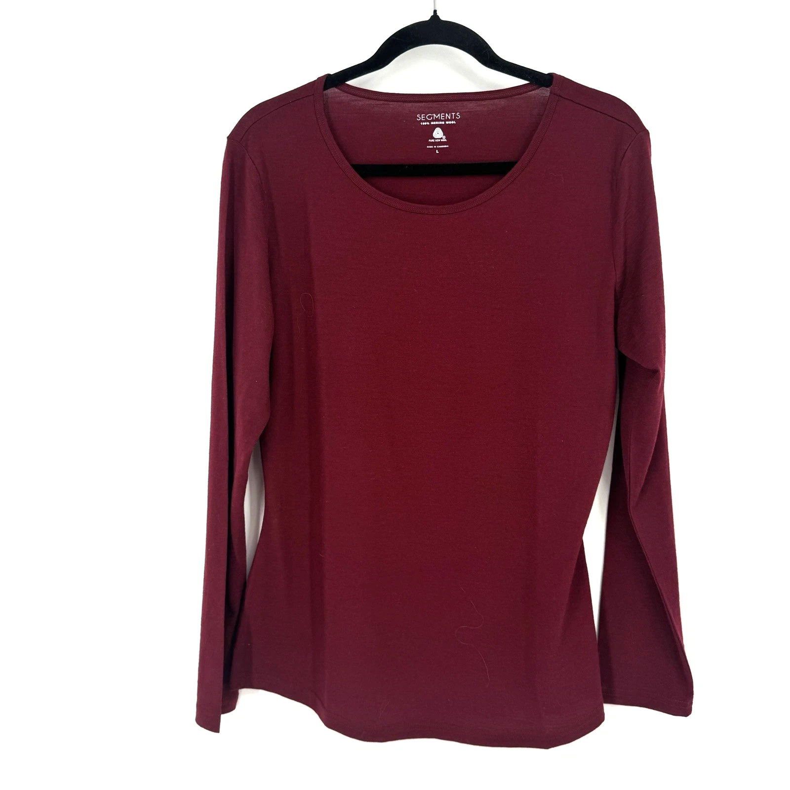 Segments shirt top womens large L burgundy merino wool base layer hiking outdoor
Opens in a new wind