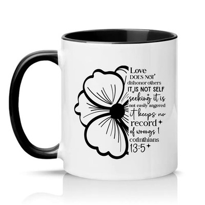 Liebe entehrt andere nicht Unisex 11 Unzen Keramiktasse Bibelvers christliches Geschenk